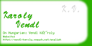 karoly vendl business card